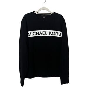 Michael Kors Men's Crewneck Sweater Large Black Casual Comfort Logo Classic